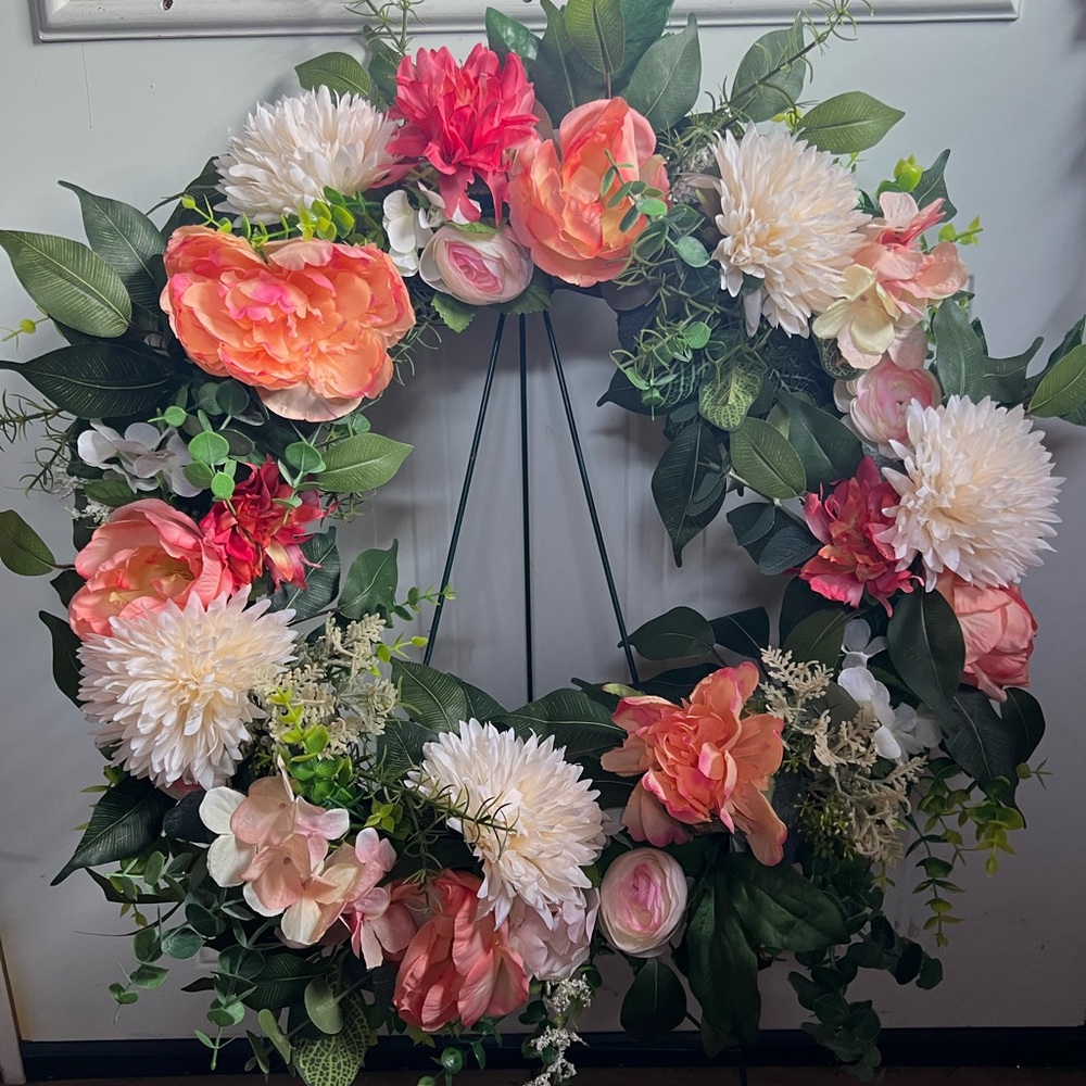 Spring collection grapevine wreath
